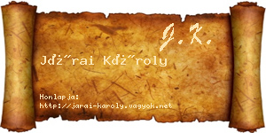 Járai Károly névjegykártya