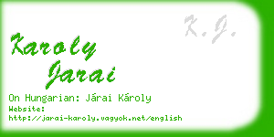 karoly jarai business card